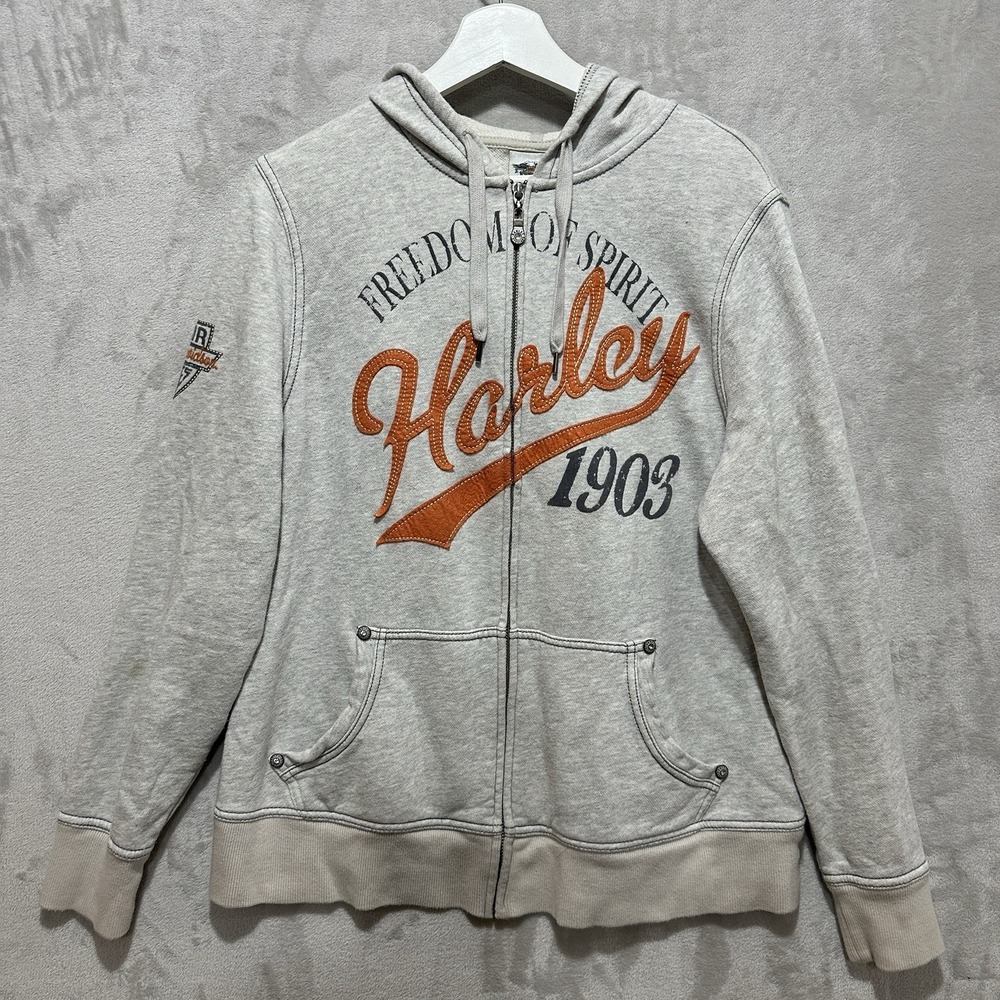 Harley Davidson Women's Jacket Size 1W Freedom of Spirit Full Zip Hoodie Y2K